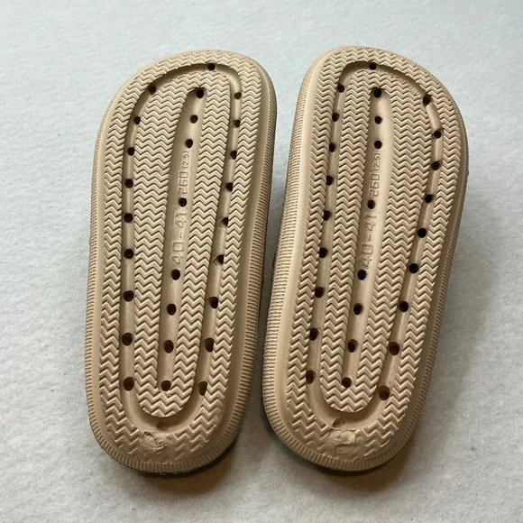 BenSorts Slide Sandals Double Buckle Beige Tan Size 40-41 Womens Comfort Slides - Picture 9 of 11